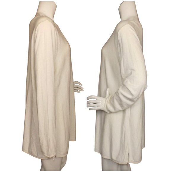 J.JILL Cotton Sweater, XL, Winter white, Long sleeve, Pullover, Crew neck, Ecru - Picture 6 of 10